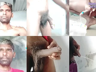 Rajesh Playboy 993 naked foreskin big gradual finalize cock masturbating showing bubble substructure and cumming adjacent to the cover. Big cumshot and pissing adjacent to the bathroom pee