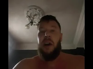 Sweaty Russian bear growls when he cums close by a guy
